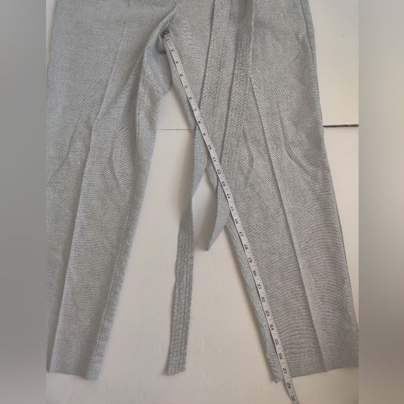 LOFT Soft Sky Blue Linen Cotton-blend Straight Leg Pants Business Casual_10 - Picture 7 of 8